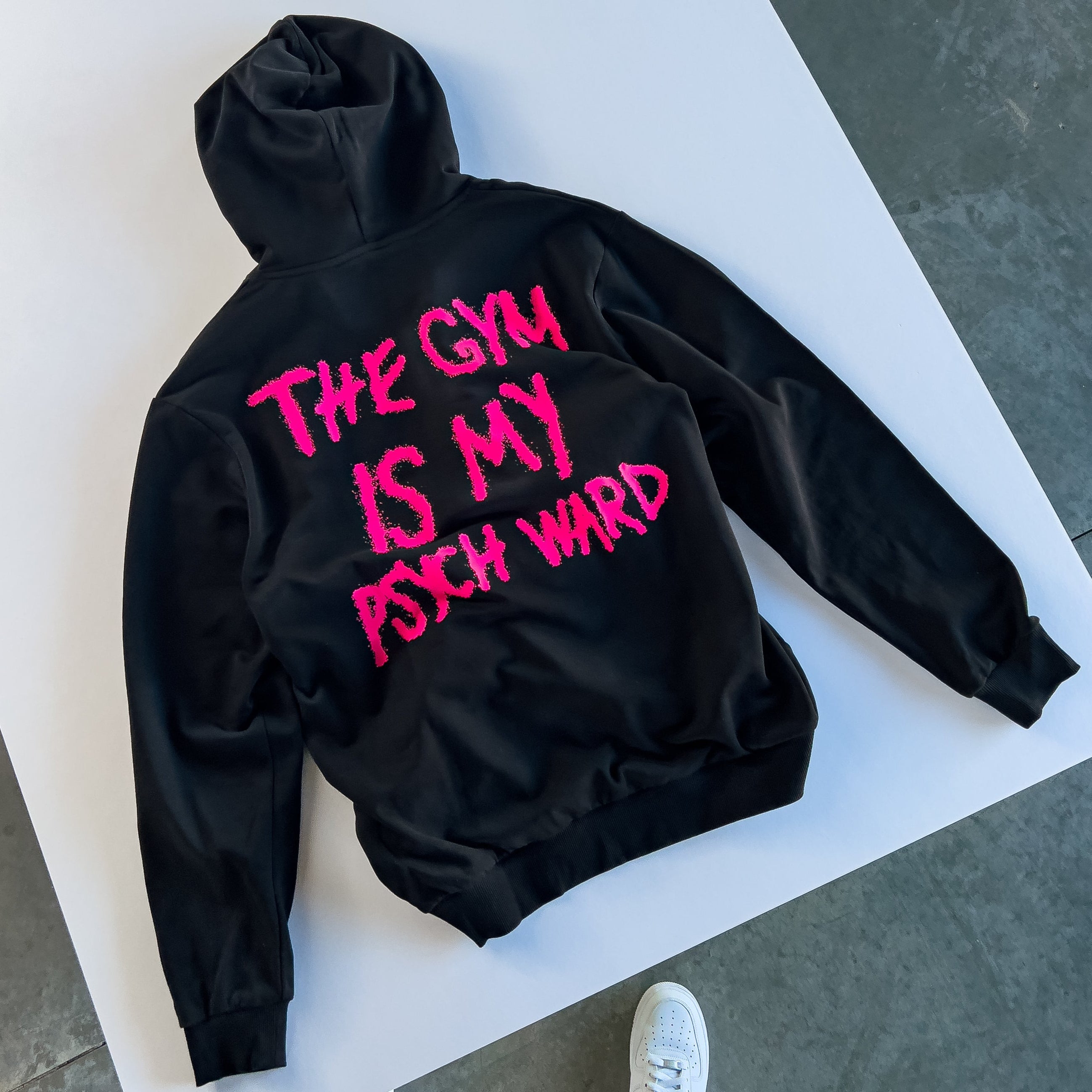 THE GYM IS MY PSYCH WARD HOODIE - PINK / BLACK – Kill Crew