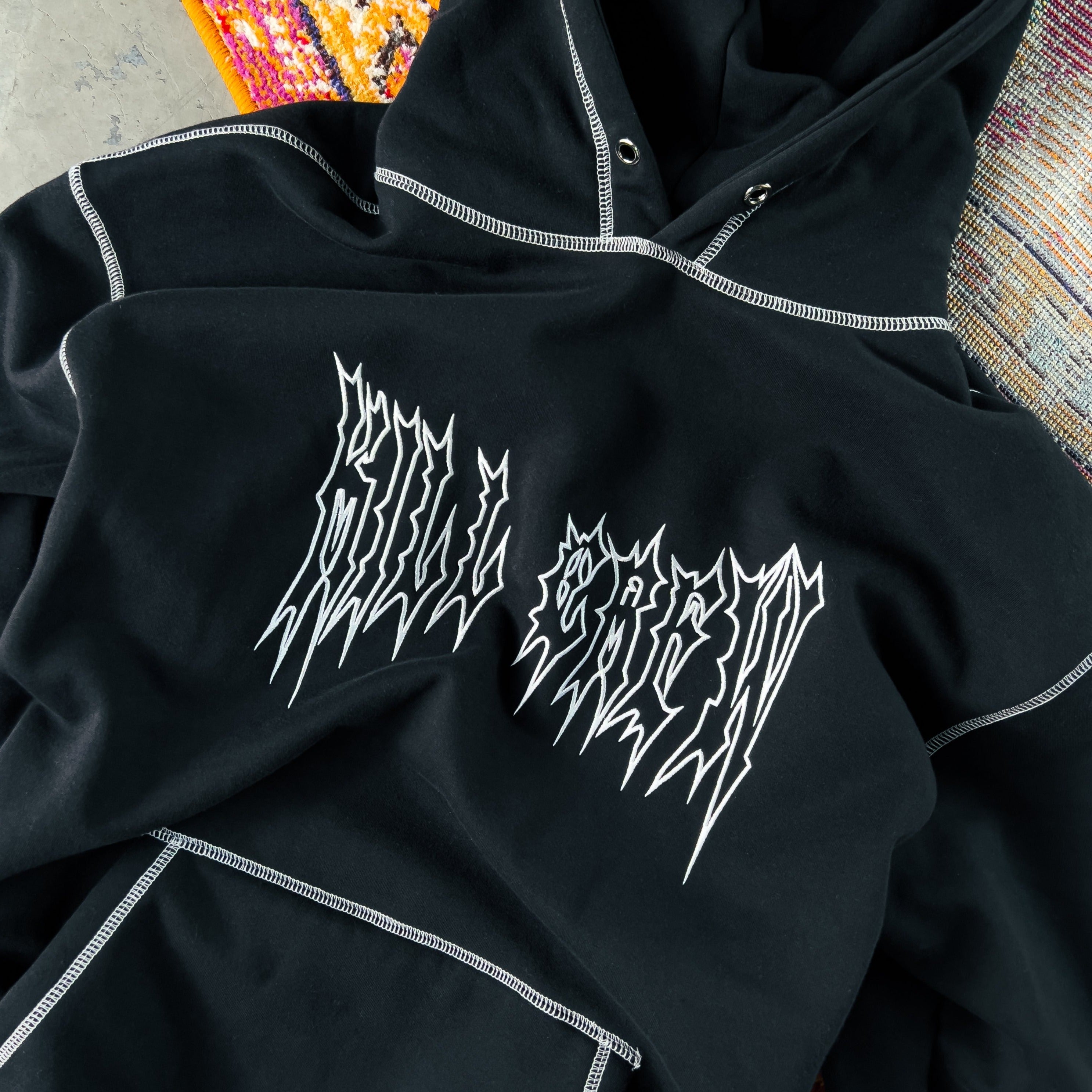 HEAVYWEIGHT LUX OUTSEAM HOODIE - BLACK / WHITE