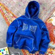 HEAVYWEIGHT LUX OUTSEAM HOODIE - BLUE / WHITE