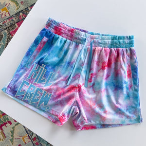 MUAY THAI SHORTS (MID THIGH CUT) TIE DYE - COTTON CANDY