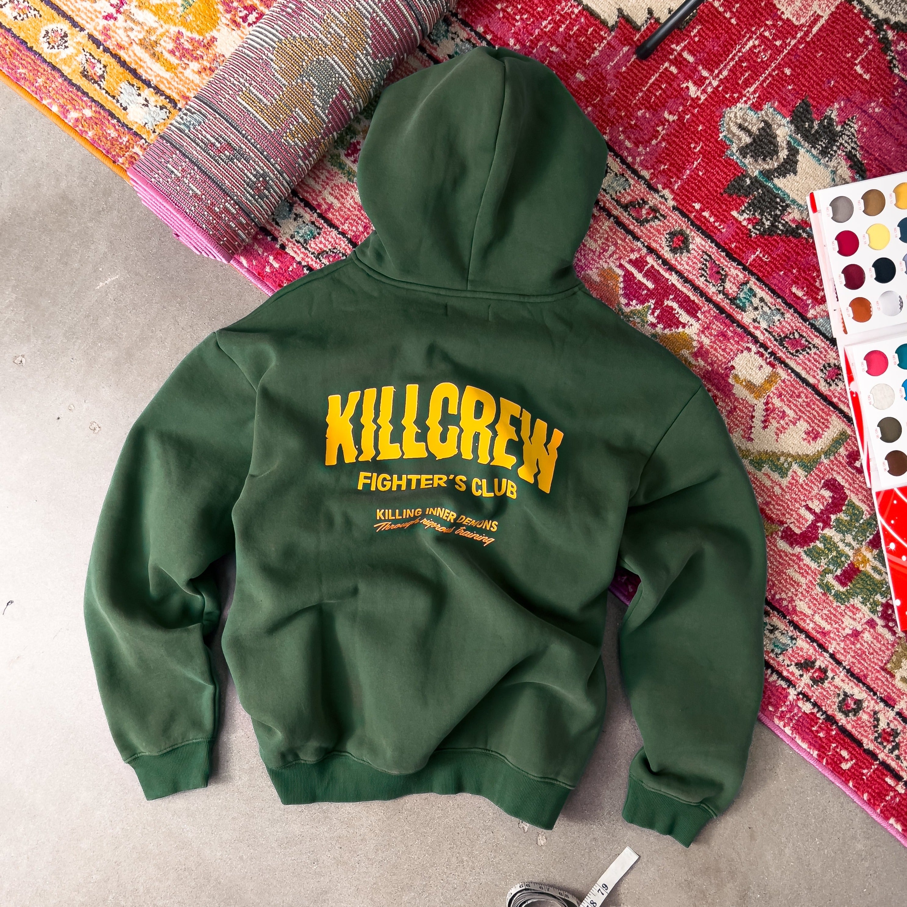 OVERSIZED LUX RIGOROUS TRAINING HOODIE - GREEN / GOLD