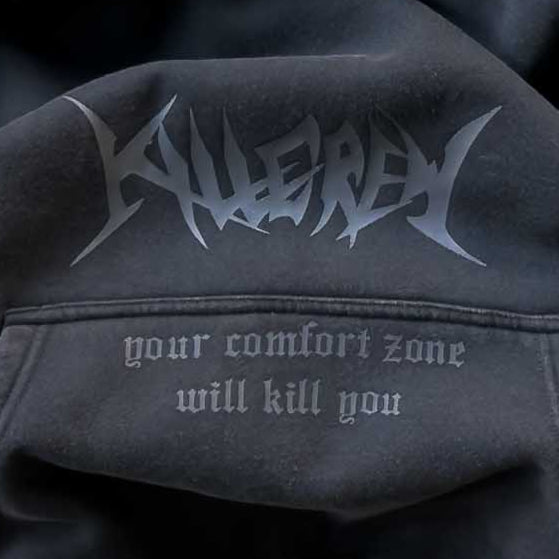 OVERSIZED LUX "COMFORT ZONE" HOODIE - BLACKOUT