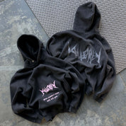 OVERSIZED LUX "COMFORT ZONE" HOODIE - BLACK / PINK