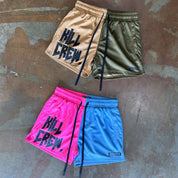 MUAY THAI SHORTS (MID THIGH CUT) 2 TONE - PINK / BLUE