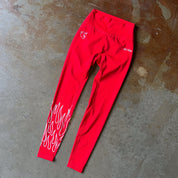 FLAME LEGGINGS - RED / WHITE