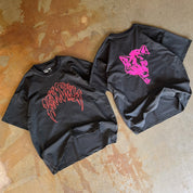 OVERSIZED "CLASSIC" T-SHIRT - BLACK / PINK