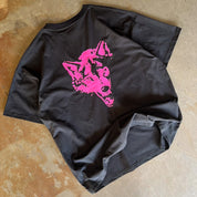 OVERSIZED "CLASSIC" T-SHIRT - BLACK / PINK