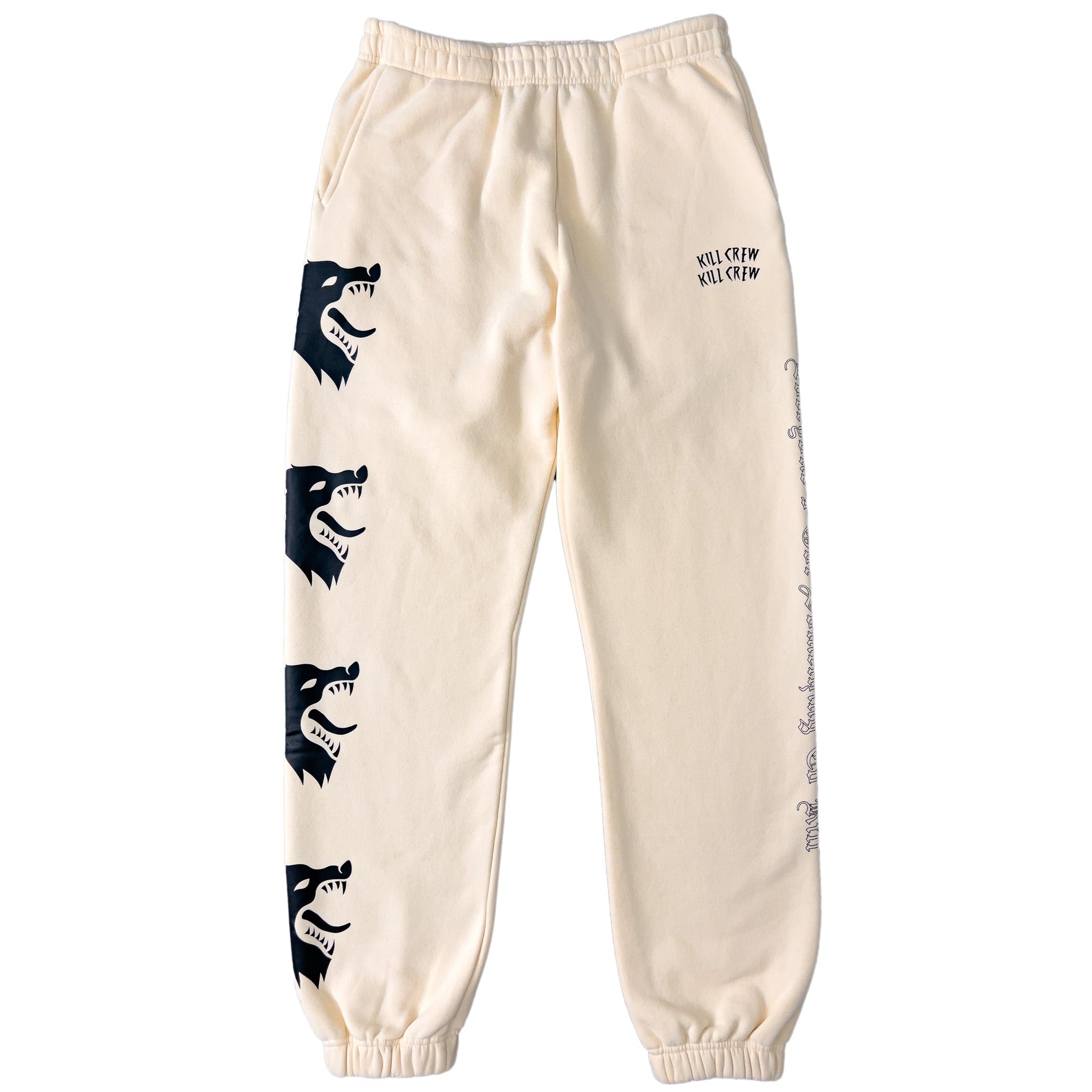 HEAVYWEIGHT LUX "WAR WOLF" SWEATPANTS - CREAM