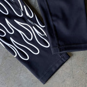 FLAME LEGGINGS - BLACK / WHITE