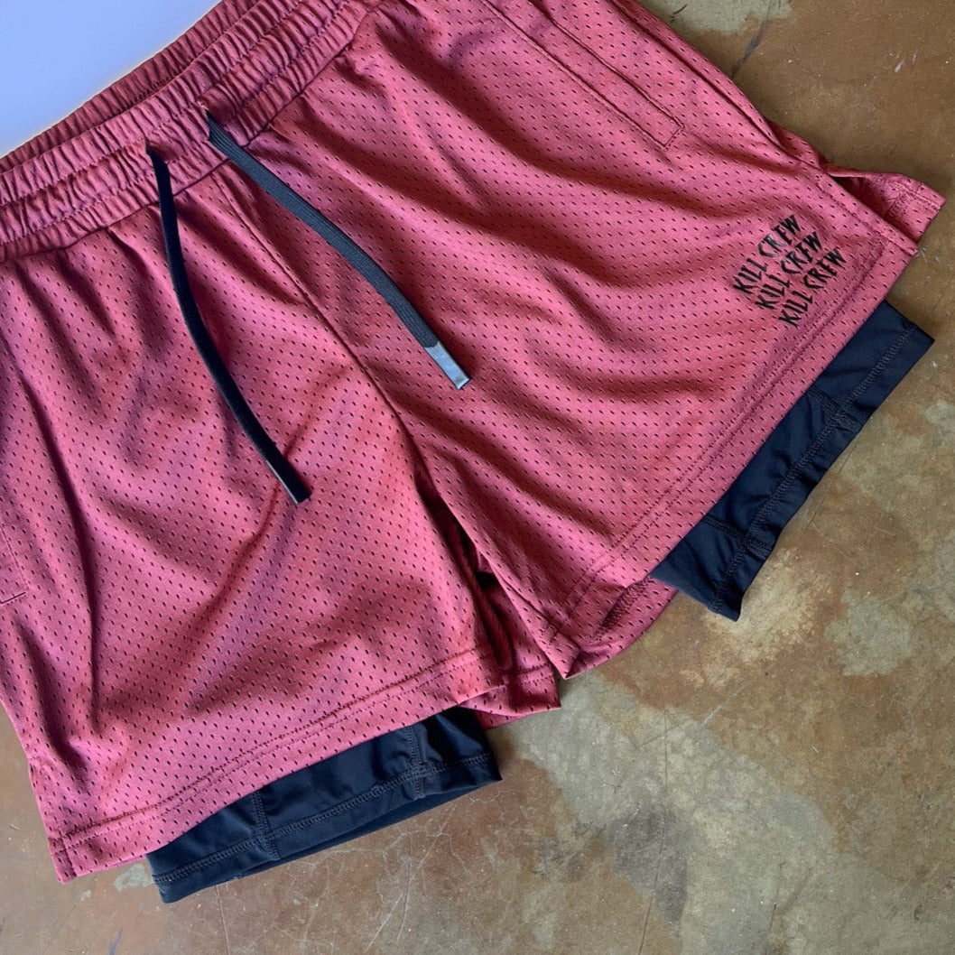 TRAINING SHORT WITH LINER - MAROON