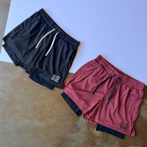 TRAINING SHORT WITH LINER - MAROON