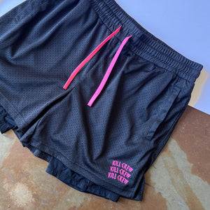 TRAINING SHORT WITH LINER - BLACK / PINK