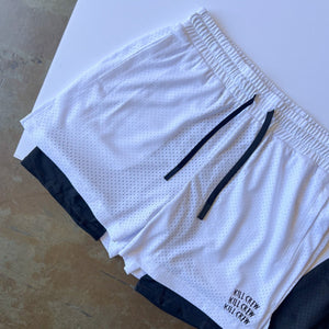TRAINING SHORT WITH LINER - WHITE