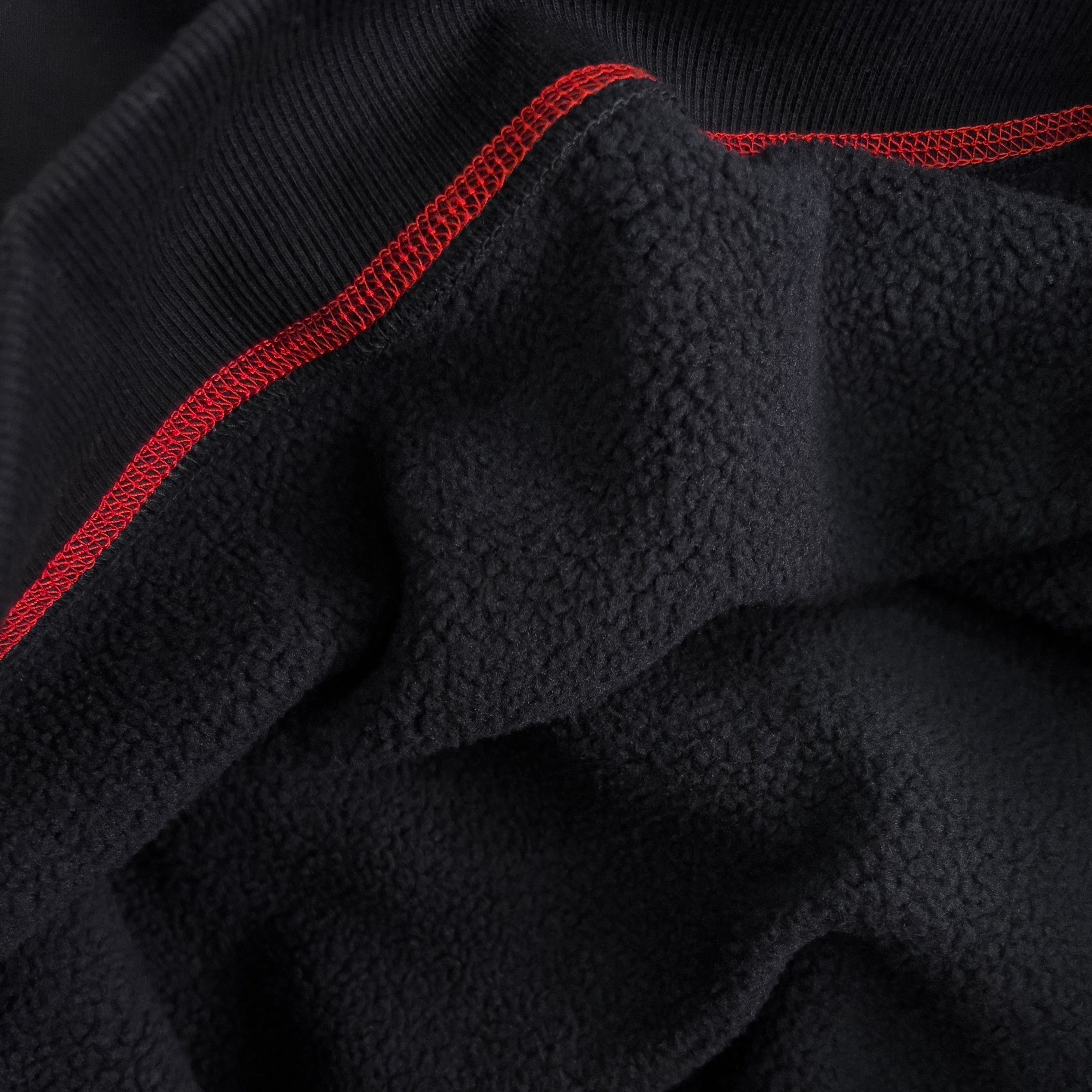 OVERSIZED LUX OUTSEAM CREW NECK - BLACK / RED