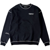 OVERSIZED LUX OUTSEAM CREW NECK - BLACK / WHITE