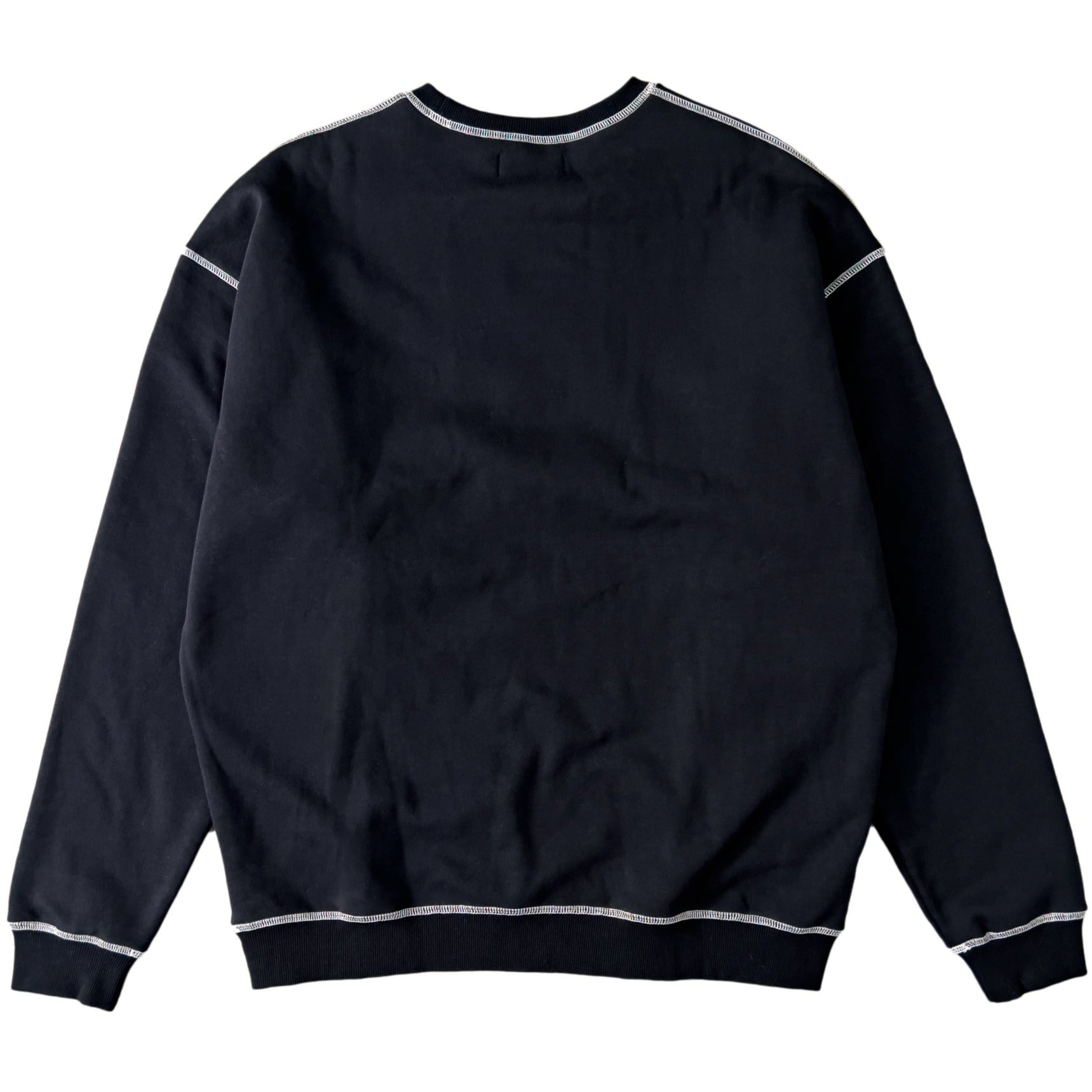 OVERSIZED LUX OUTSEAM CREW NECK - BLACK / WHITE