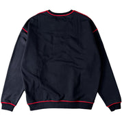 OVERSIZED LUX OUTSEAM CREW NECK - BLACK / RED