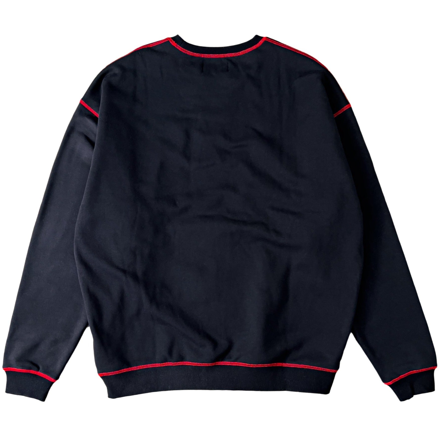 OVERSIZED LUX OUTSEAM CREW NECK - BLACK / RED