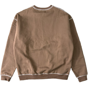 OVERSIZED LUX OUTSEAM CREW NECK - BROWN
