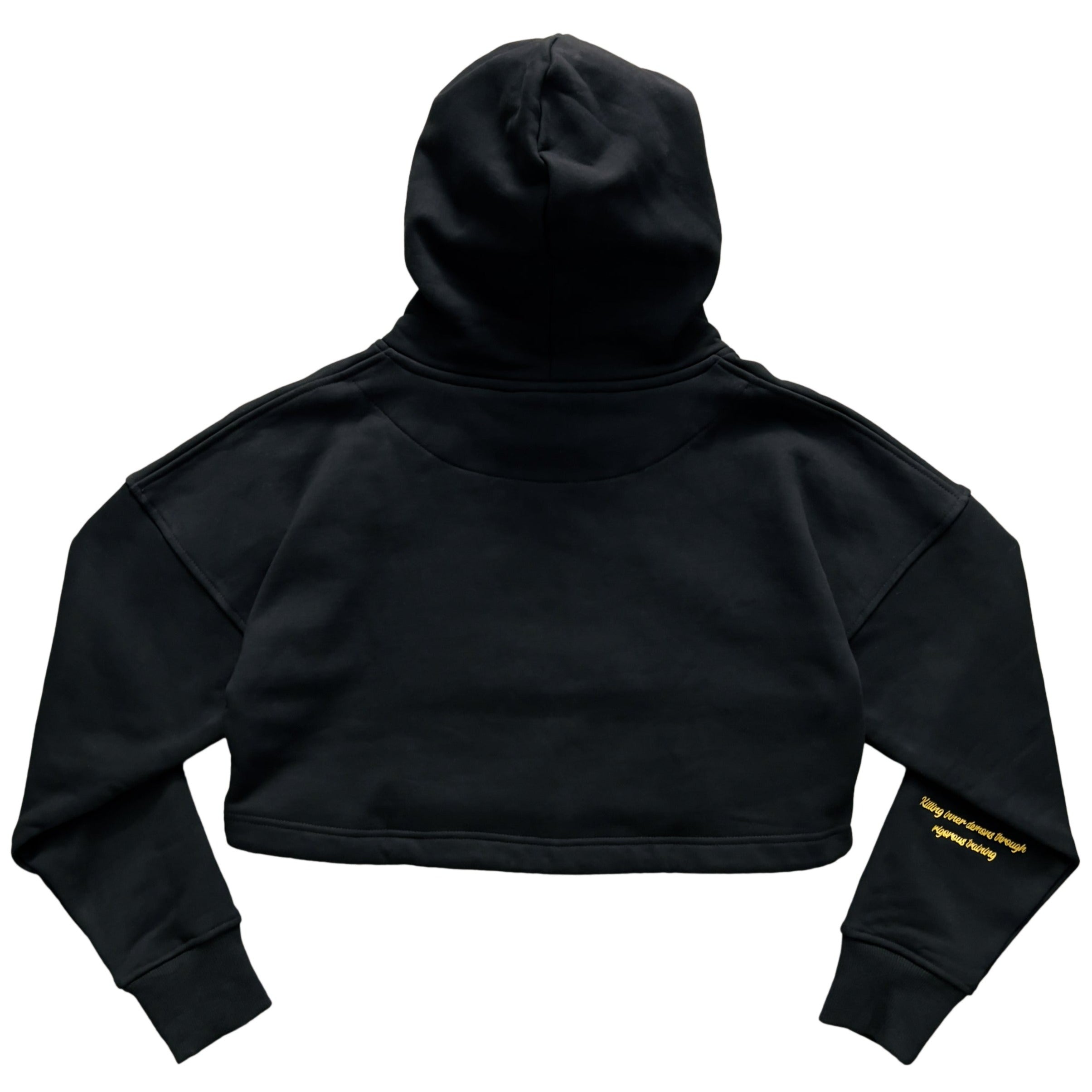 WOLF CROP HOODIE - BLACK