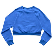 SCRIPT CROP CREW NECK - BLUE