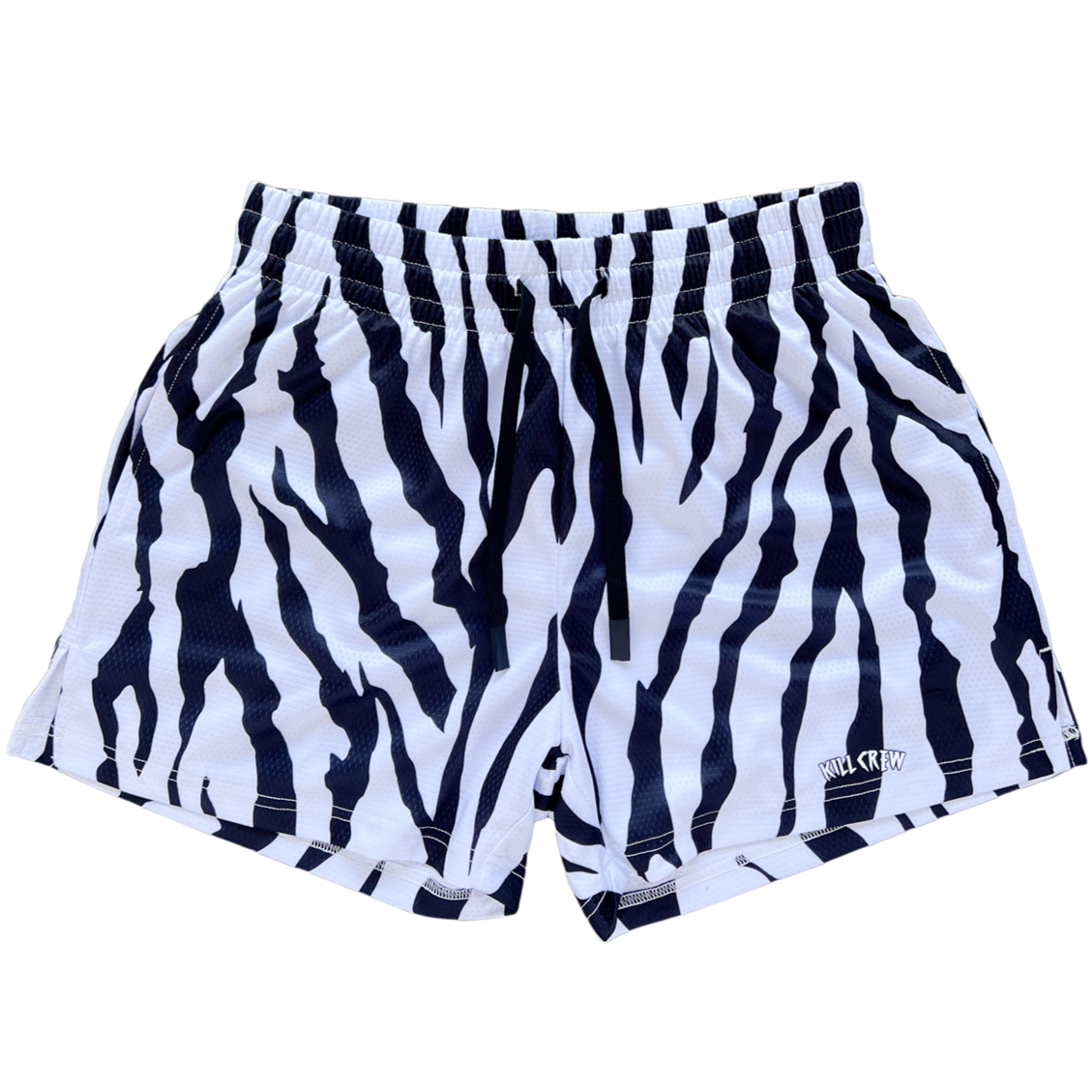 MUAY THAI SHORTS (MID THIGH CUT) - ZEBRA