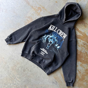 OVERSIZED LUX MIDST OF WOLVES HOODIE - BLACK