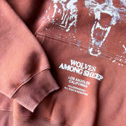 OVERSIZED LUX MIDST OF WOLVES HOODIE - BROWN