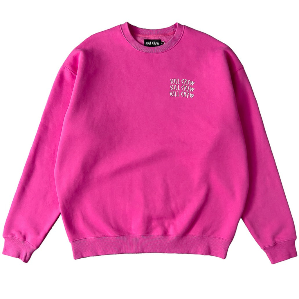 HEAVYWEIGHT LUX WAR WOLF CREW NECK - PINK / WHITE