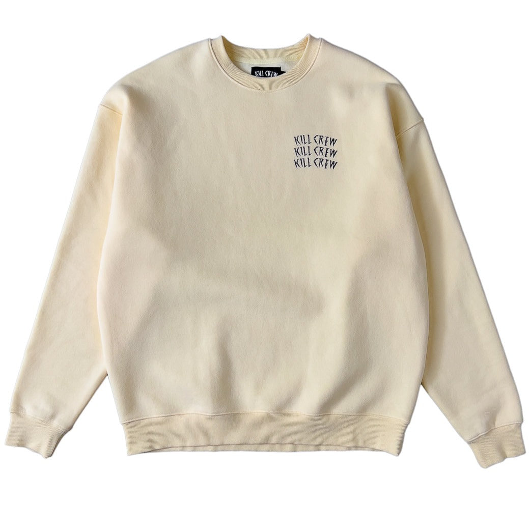 HEAVYWEIGHT WAR WOLF CREW NECK - CREAM / BLACK