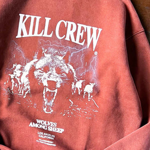 OVERSIZED LUX MIDST OF WOLVES CREW NECK - BROWN