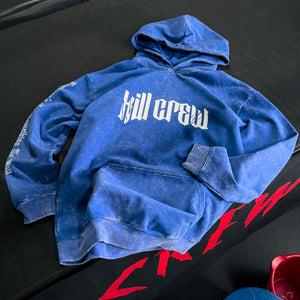 OVERSIZED LUX "LONE WOLF" HOODIE - BLUE / WHITE