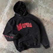 OVERSIZED LUX "LONE WOLF" HOODIE - BLACK / RED