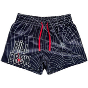 MUAY THAI SHORTS (MID THIGH CUT) SPIDER - BLACK / WHITE