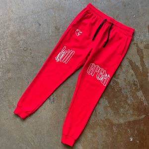 SCAR JOGGERS - RED / WHITE