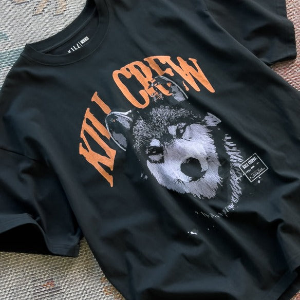 OVERSIZED ROGUE WOLF T-SHIRT - BLACK