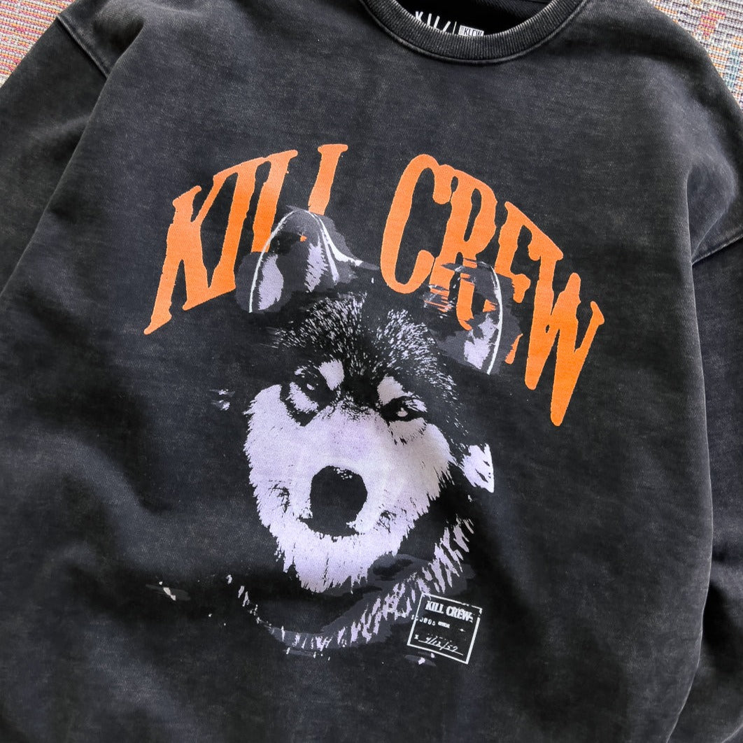 HEAVYWEIGHT LUX ROGUE WOLF CREW NECK - BLACK