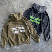 OVERSIZED LUX "MISFITS HAVE A CHANCE" HOODIE - OLIVE