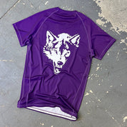 LONE WOLF SHORT SLEEVE RASH GUARD - PURPLE