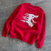 HEAVYWEIGHT WAR FIERY WOLF CREW NECK - RED / WHITE