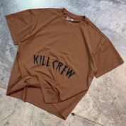 OVERSIZED LUX ACID WASH T-SHIRT - BROWN / BLACK