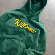 OVERSIZED LUX "SCRIPT" HOODIE - GREEN / GOLD