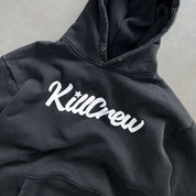 OVERSIZED LUX "SCRIPT" HOODIE - BLACK / WHITE