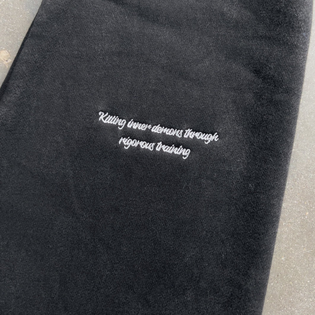 OVERSIZED LUX "SCRIPT" HOODIE - BLACK / WHITE