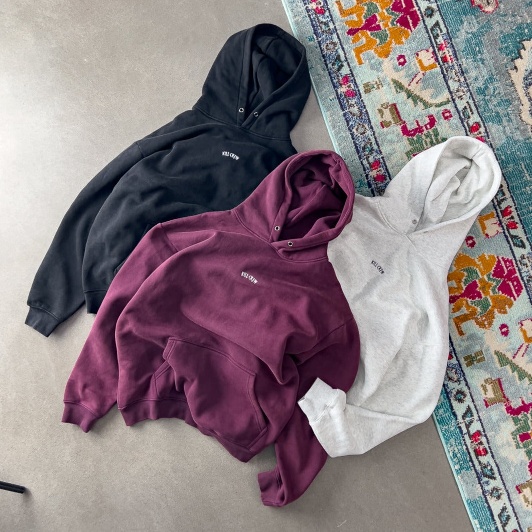 OVERSIZED LUX "SIMPLE" HOODIE - BURGANDY