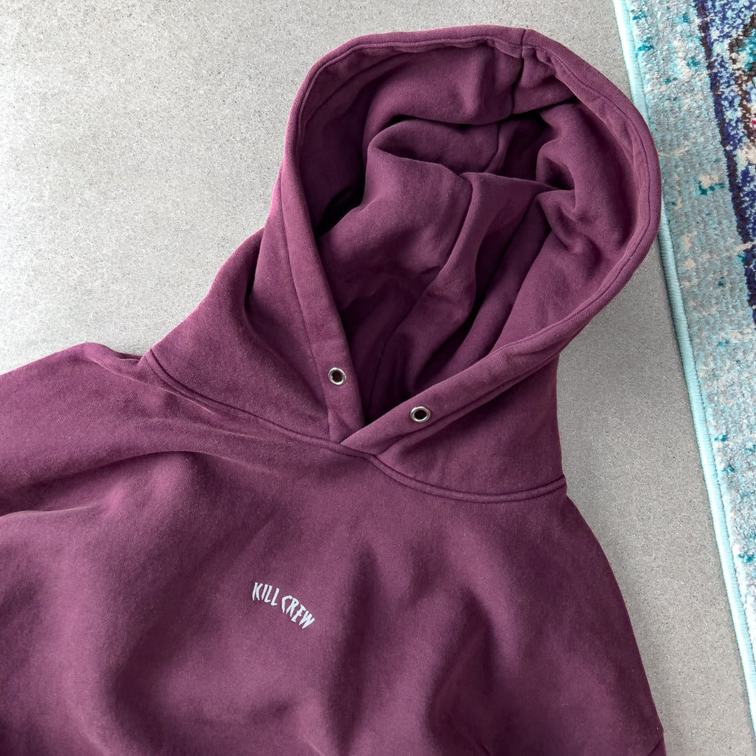 OVERSIZED LUX "SIMPLE" HOODIE - BURGANDY