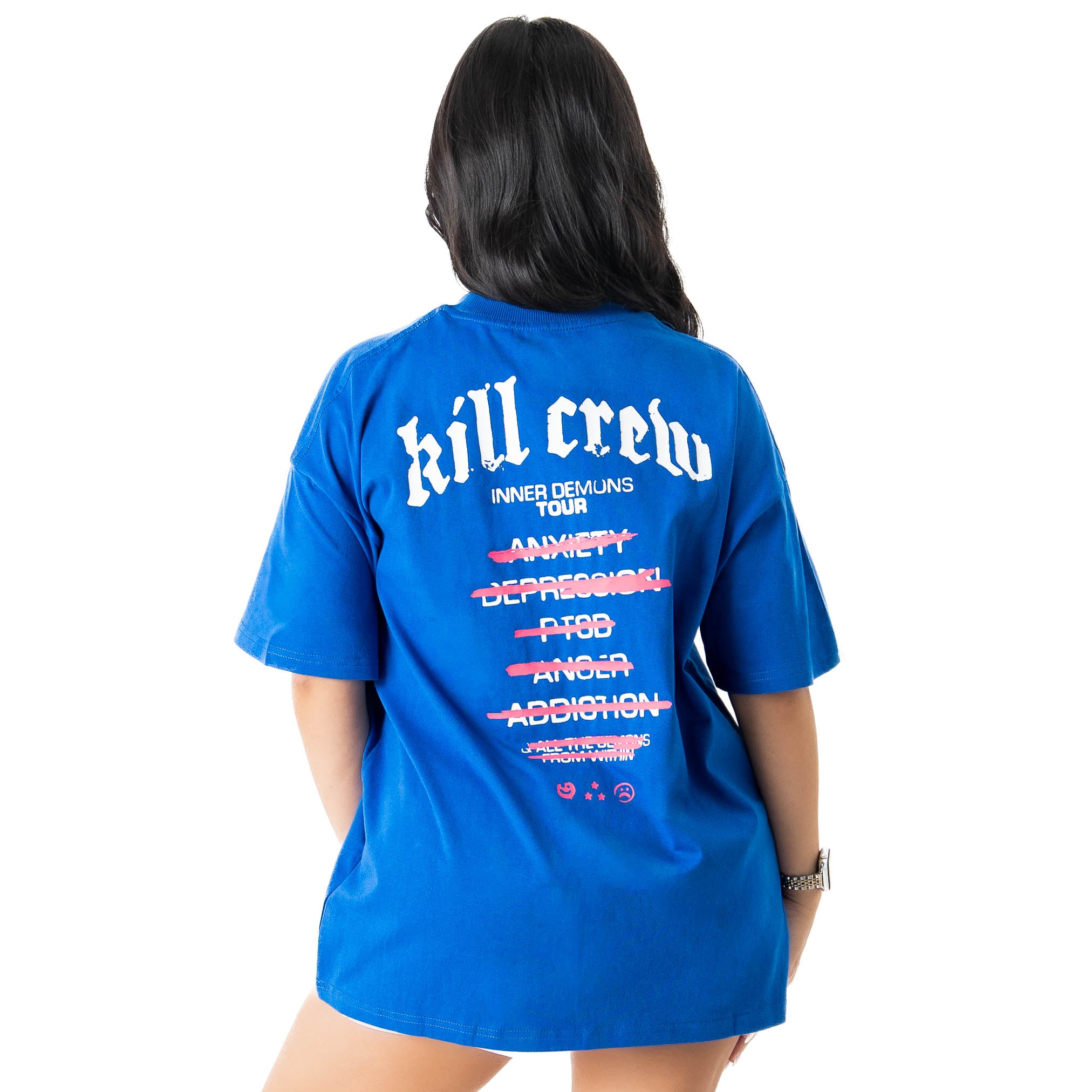 RELAXED FIT INNER DEMONS TOUR T-SHIRT - BLUE / WHITE
