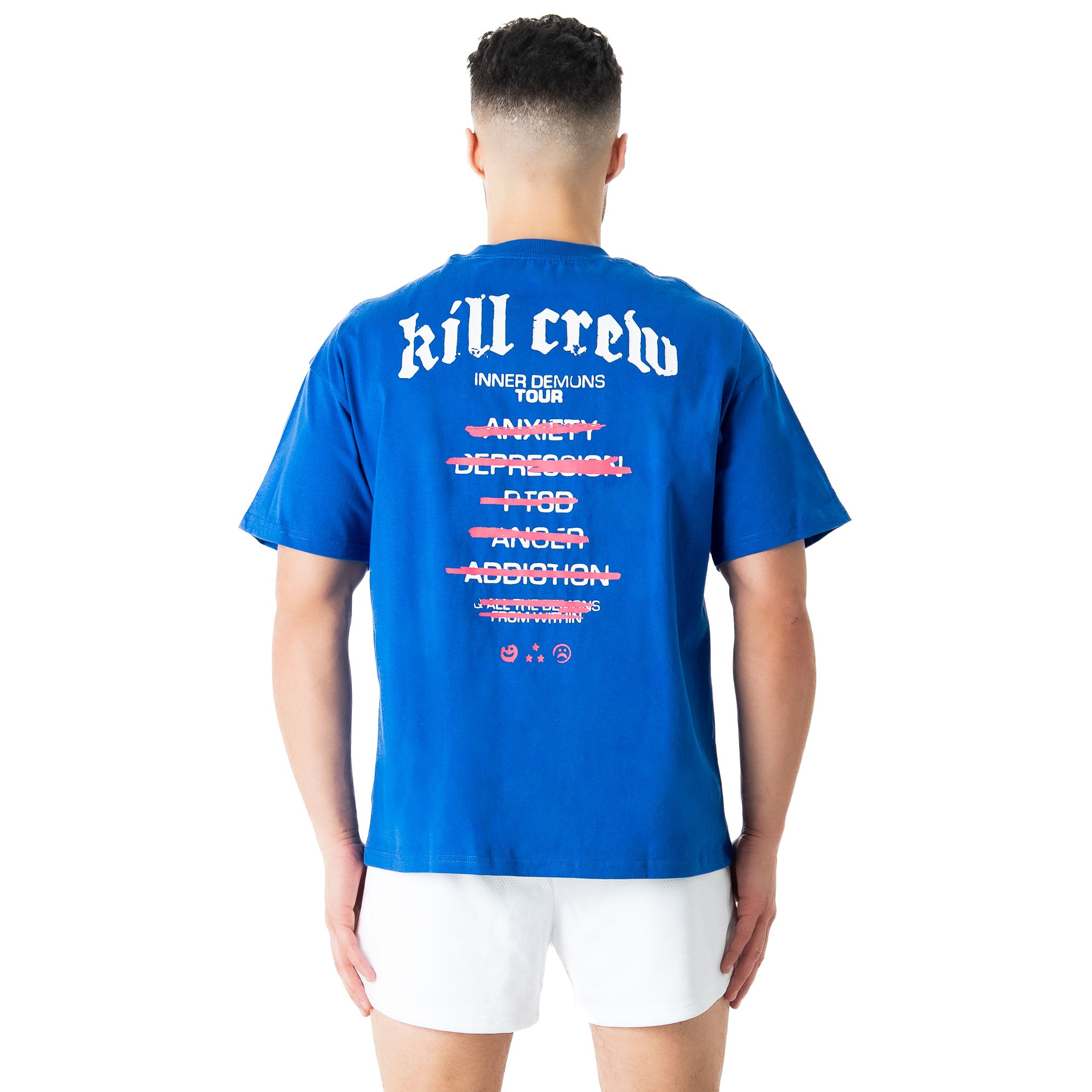 RELAXED FIT INNER DEMONS TOUR T-SHIRT - BLUE / WHITE