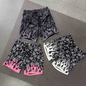 BANDANA FLAME SHORT (REGULAR CUT) - BLACK / WHITE