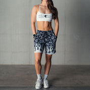 BANDANA FLAME SHORT (REGULAR CUT) - BLACK / WHITE